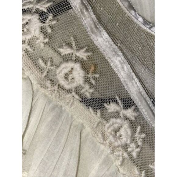 Vtg 1970s Gunne Sax Jessica's Gunnies Victorian High Neck Blouse Ivory Pearls M - Picture 7 of 12